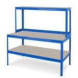 thumbnail of Packtisch / Werkbank mit Aufbau, BxTxH 1500 x 600/300 x 1500 mm, blau