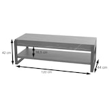 thumbnail of TV-Rack HWC-L53, Fernsehtisch Lowboard TV-Tisch, Metall 42x120x44cm ~ dunkle Wildeiche