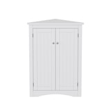 thumbnail of Merax armario esquinero 80 cm, mueble multiusos con 2 puertas y 3 niveles, MDF lacado, blanco