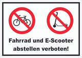 thumbnail of Schild Fahrrad und E-Scooter abstellen verboten A1 Rückseite selbstklebend