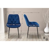 thumbnail of Set van 2 eetkamerstoelen Wallace fluweel blauw