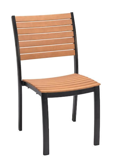 METRO PROFESSIONAL Cadeira empilhável Lynx, alumínio/madeira de eucalipto, prateada