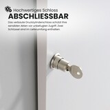 thumbnail of bümö Schiebetürenschrank 3OH - Aktenschrank abschließbar, Sideboard Schrank mit Schiebetüren in Weiß/Ahorn, Chromgriff - Büroschrank aus Holz mit