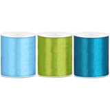 thumbnail of Satin Geschenkband 100mm 3 Farben je 25m lang grün türkis hellblau Schleifenband Geschenkverpackung Geburtstag Hochzeit Weihnachten