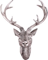 thumbnail of XL Hirschgeweih Hirschkopf Geweih 10-Ender Silber Optik 30x18x40cm