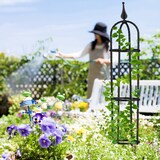 thumbnail of Relaxdays Rankhilfe Obelisk, 2er Set, 100cm hoch, Ranksäule für Kletterpflanzen, Metall, freistehend, Rosenturm, schwarz