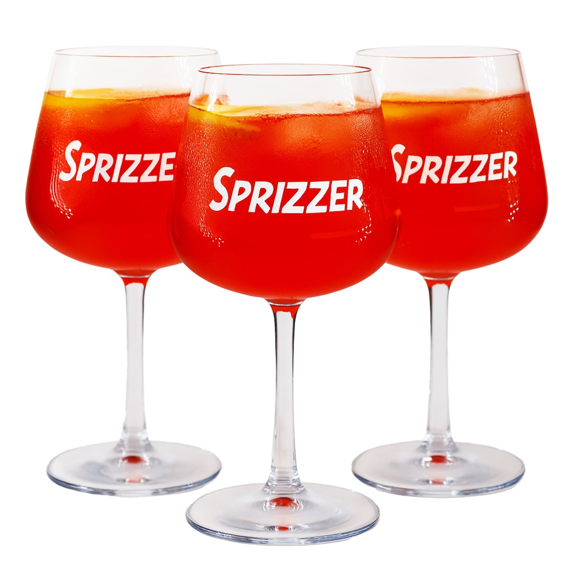 Set di 3 Bicchieri Trasparenti in Tritan Infrangibile per Feste, Design Originale Sprizzer SPRIZZER