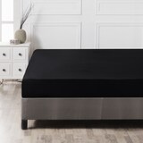 thumbnail of WellHome - Lençol de solteiro com elástico, 90x200cm, na cor preta.