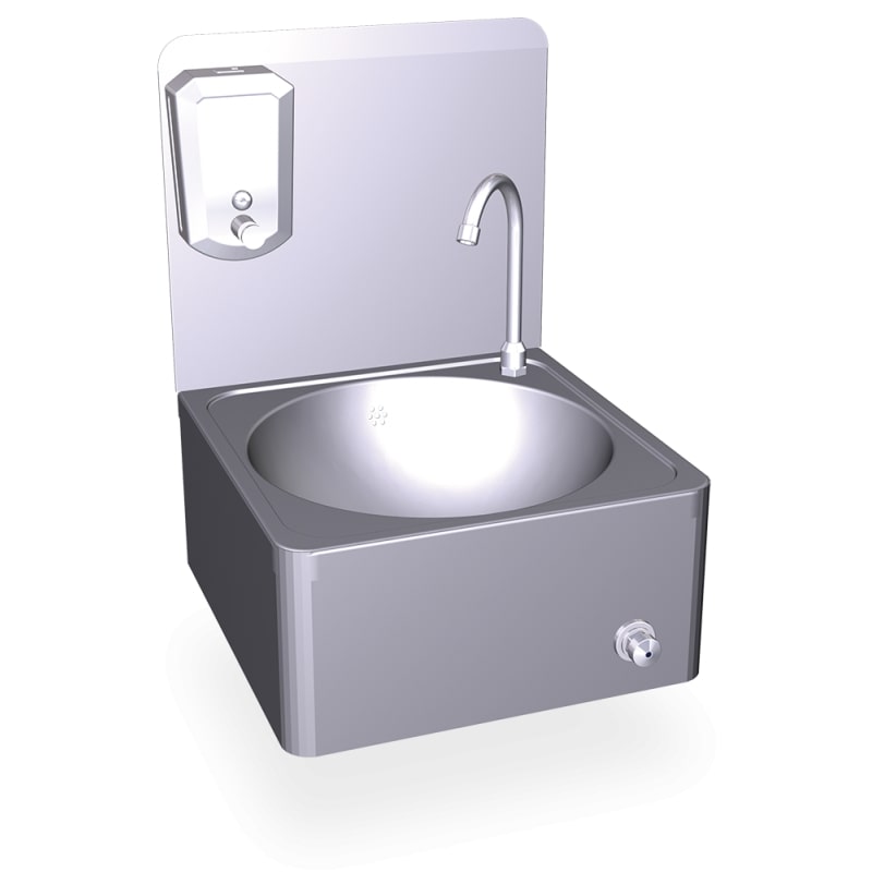 COMERCIAL ALFER - Lavamanos inox mural de rodilla modelo RC (Esquinas redondas)