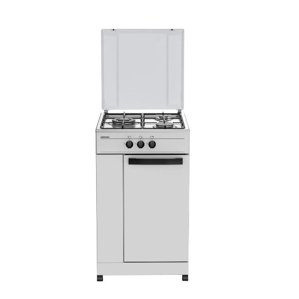 INFINITON Cocina de Gás sin  horno CC3FB, Compartimento porta-bombonas, 3 Fuegos, Blanco