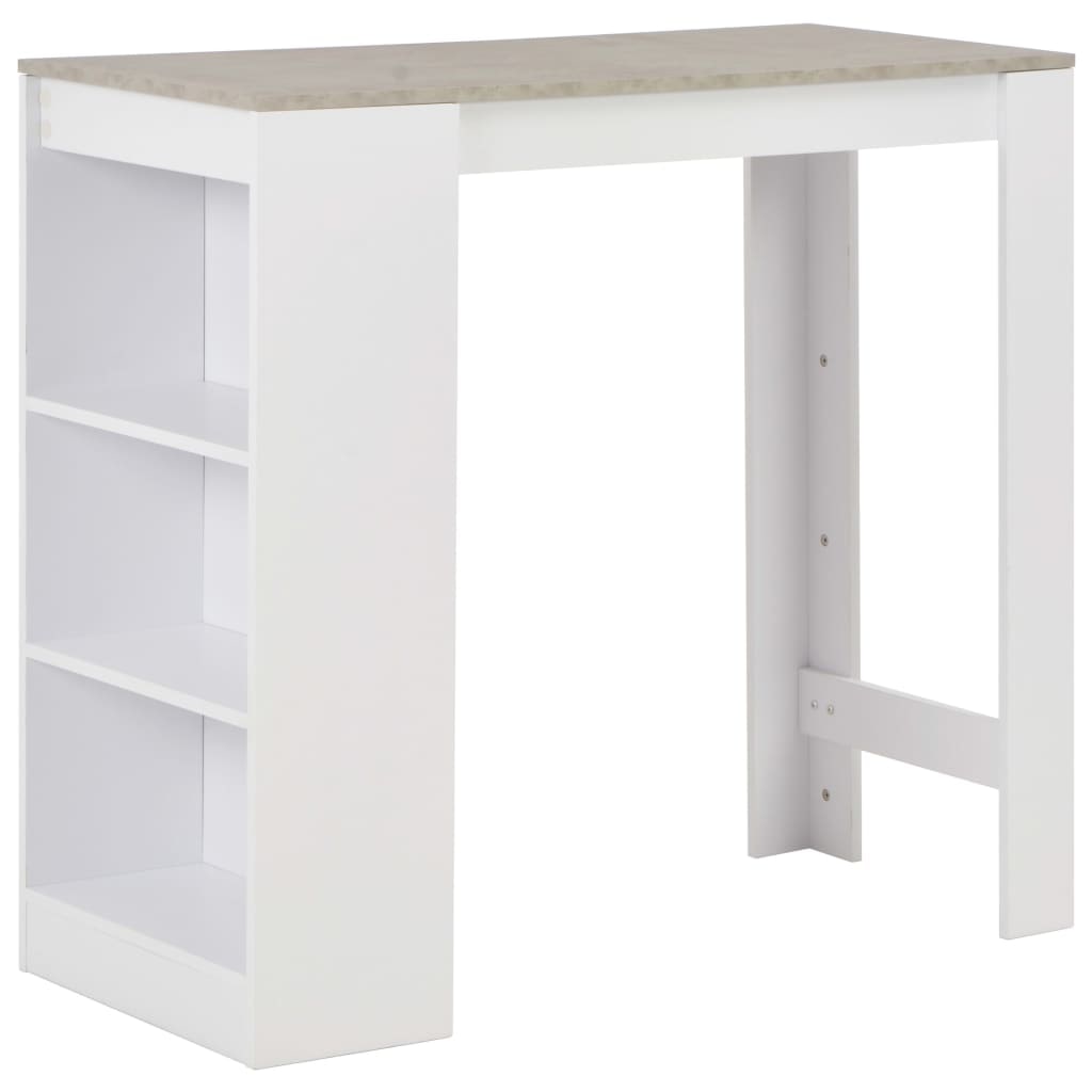 Helloshop26 - Table haute mange debout bar bistrot avec étagère blanc 110 cm 0902051