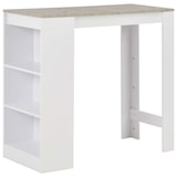 thumbnail of Helloshop26 - Table haute mange debout bar bistrot avec étagère blanc 110 cm 0902051