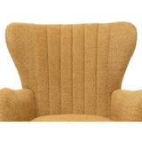 thumbnail of Lounge-Sessel HWC-K37, Cocktail-/Ohrensessel Polsterstuhl Retro Vintage Stoff Chenille (500g/m²) Öko-Tex ~ gelb