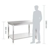 thumbnail of GastroHero Edelstahltisch Arbeitstisch 1500x600 mm mit Grundboden AISI 201 Gastro Tisch Edelstahl höhenverstellbar Küche