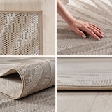 thumbnail of Carpetsale24 Outdoor Teppich Beige 80x250 cm Läufer, Wetterfest, ideal für Küche, Balkon, Terrasse auch Wohnzimmer, Palmblätter-Design