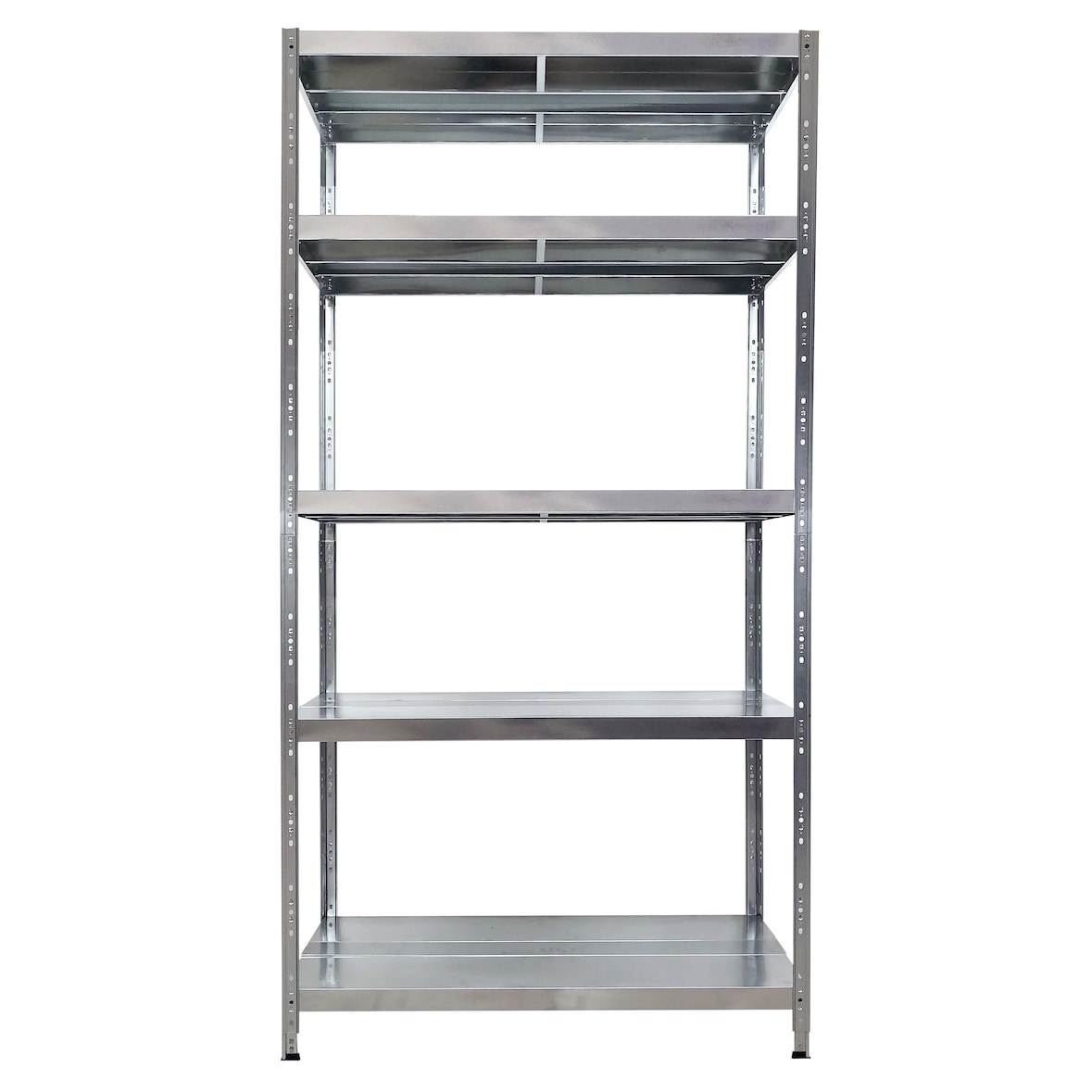 Grima, scaffale in kit, cm.120x50X234h, metallo, 5 piani,montaggio ad incastro, zincato.
