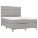 thumbnail of vidaXL Boxspringbett mit Matratze & LED Hellgrau 140x190 cm Stoff