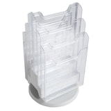 thumbnail of EXACOMPTA Portadepliant da tavolo girevole 6 scomparti per formato A4, cod. 60558D in polistirolo cristallo. Dimensioni (PxlxAlt) 31,5x31,5x46,5 cm