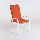 thumbnail of Almofada laranja padrão com encosto de poltrona empilhável de jardim