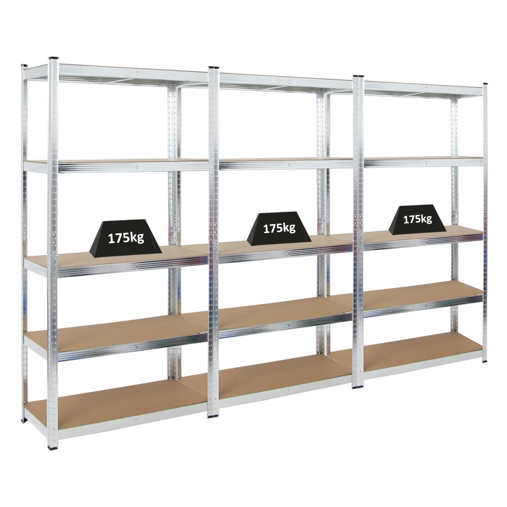 PROREGAL MegaDeal 3x étagère robuste RAGNAR, HxLxP 180x90x40cm, Charge du compartiment 175kg, Galvanisé, Étagère de garage, étagère de cave