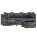 thumbnail of vidaXL 4-tlg. Garten-Lounge-Set mit Kissen Grau Poly Rattan