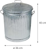 thumbnail of Bidone per Rifiuti in Lamiera Zincata Biacchi - 35 Litri -