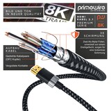thumbnail of Primewire - 4m High Speed 8K HDMI Kabel 2.1 Ethernet ARC 3D 4K Ultra HD 7680x4320 @ 120 Hz PS4 360 TV OLED PC Laptop Beamer Monitor - Schwarz/Silber
