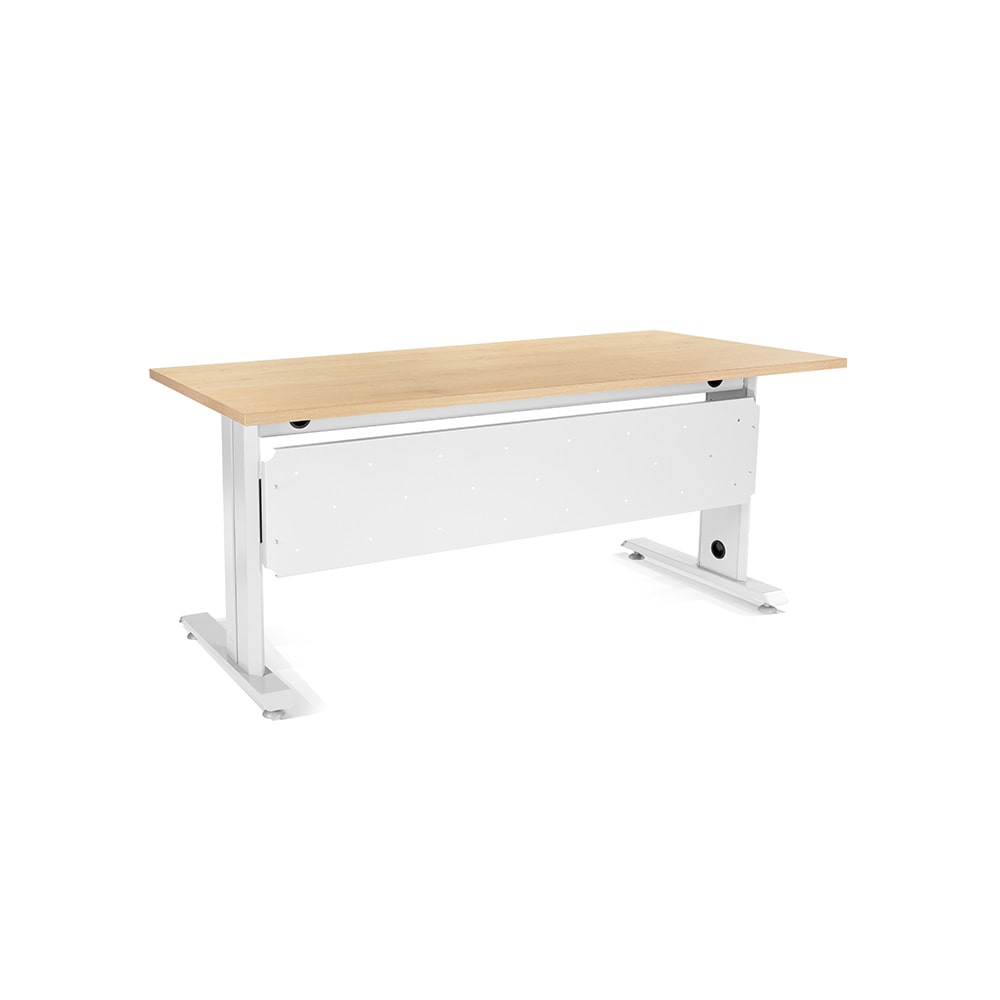 Faldón metálico para mesa de 180cm de la serie METAL de Rocada. color blanco