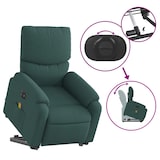 thumbnail of vidaXL Elektrischer Massagesessel mit Aufstehhilfe Dunkelgrün Stoff