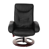 thumbnail of Relaxfauteuil HWC-C46, TV-fauteuil fauteuil met kruk, kunstleer ~ zwart