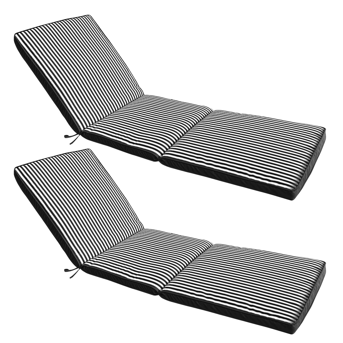 Set di 2 cuscini per lettino prendisole, 186 x 53 cm, neri Oviala