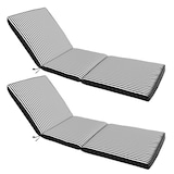 thumbnail of Set di 2 cuscini per lettino prendisole, 186 x 53 cm, neri Oviala