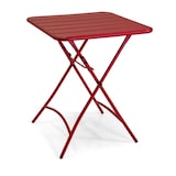 thumbnail of Tavolo metallo rovigo pieghevole rosso cm60x60h72