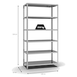 thumbnail of PROREGAL Fachbodenregal Schraubsystem | Grundregal | HxBxT 250x130x60cm | 6 Ebenen | Fachlast 350 kg | Beidseitig nutzbar | Verzinkt