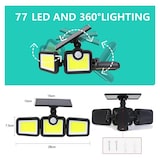 thumbnail of Luz solar para exterior, 77 LED-COB 77 LED-COB Luz com sensor de movimento, 270 graus à prova de água IP65 Luz de parede Jardim, Pátio, Pátio