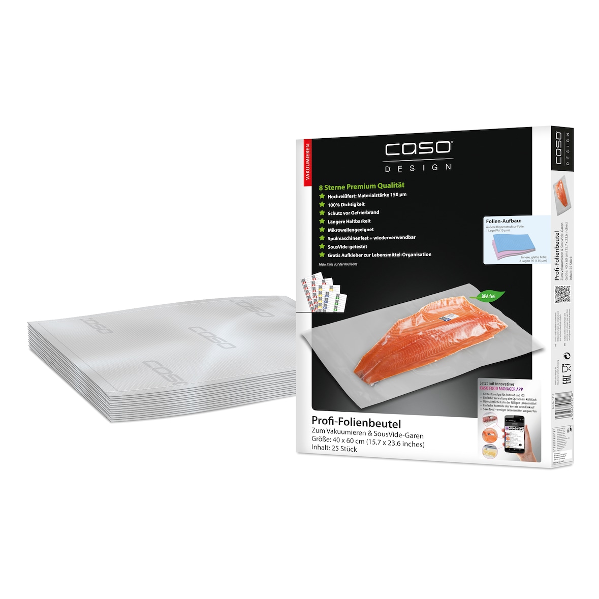 Caso Folienbeutel 6 Sterne 40 x 60 cm