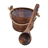 thumbnail of Balde para sauna com inserto HWC-B26, acessórios para sauna balde para sauna concha para sauna infusão, madeira de pinho 3,5 L ~ castanho escuro