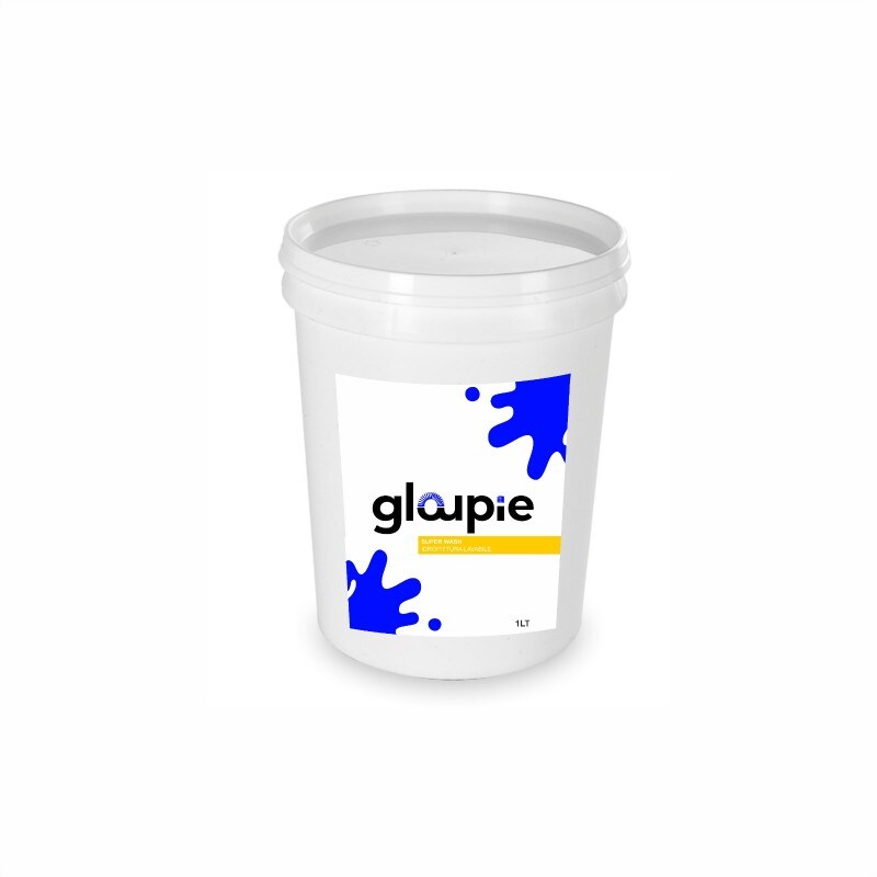 GLOUPIE SUPER WASH Pittura All'Acqua Lavabile Traspirante Per Pareti Ambienti Interni, 1 Litro, Bianco, Made In Italy