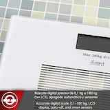 thumbnail of Magefesa Goodfit 1501 - Báscula Baño Blanca, Pantalla 75x31mm, Sensor Alta Precisión, Batería de Litio, Base Antideslizante, Apagado Automático
