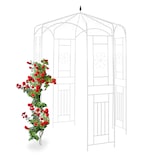 thumbnail of Relaxdays Rosenpavillon Metall, Rankhilfe für Kletterpflanzen, Garten, dekorativer Rankpavillon, HBT 250x160x160cm, weiß