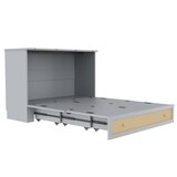 thumbnail of Schrankbett 140x200 mit USB/Steckdose, umbaubar, Schubladen, MDF-Kiefernholz, platzsparend, modern, funktional, grau