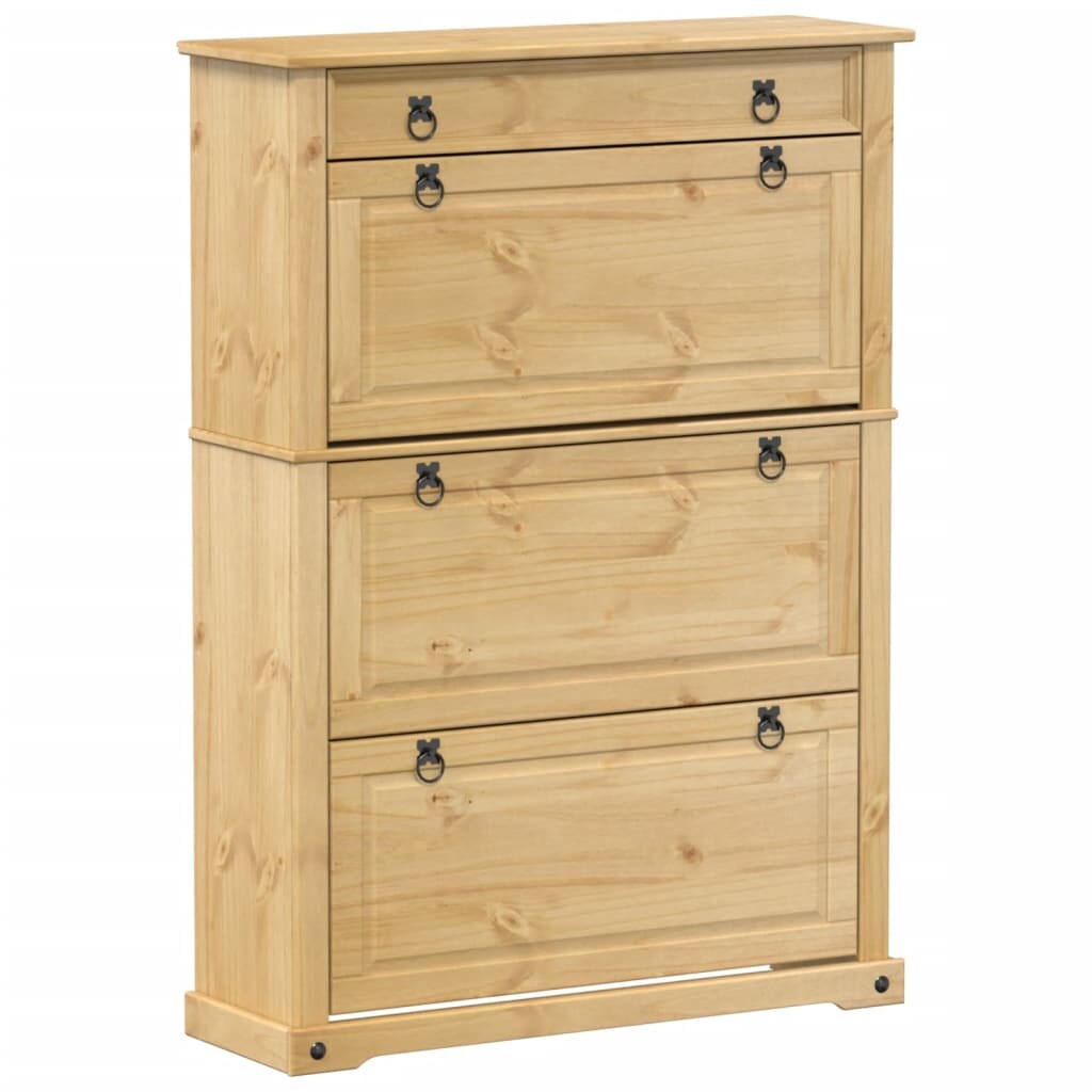 Helloshop26 - Scarpiera mobile contenitore per scarpe mobile per ingresso/corridoio/soggiorno Corona 99 x 32 x 138 cm legno di pino 02_0021748
