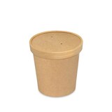 thumbnail of 250 Thermobecher Suppenbecher Eisbecher Papier+PE braun 12oz/350ml mit Deckel