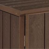 thumbnail of 1er WPC-Mülltonnenverkleidung Erweiterung HWC-J28, Premium Mülltonnenbox, Metall Holzoptik ~ braun