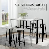 thumbnail of Essgruppe 6-teilig mit 2 Tisch und 4 Barhockern Grau 100x40x90cm aus Holz und Stahl im Industrial Design
