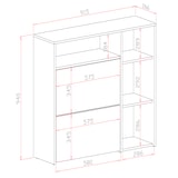 thumbnail of Scarpiera Mobile Portascarpe Salvaspazio Ingresso Con 2 Ribalte Doppia Profondità 4 Vani A Giorno Design Moderno 91.5x94x26.6 Cm Grigio E Cemento