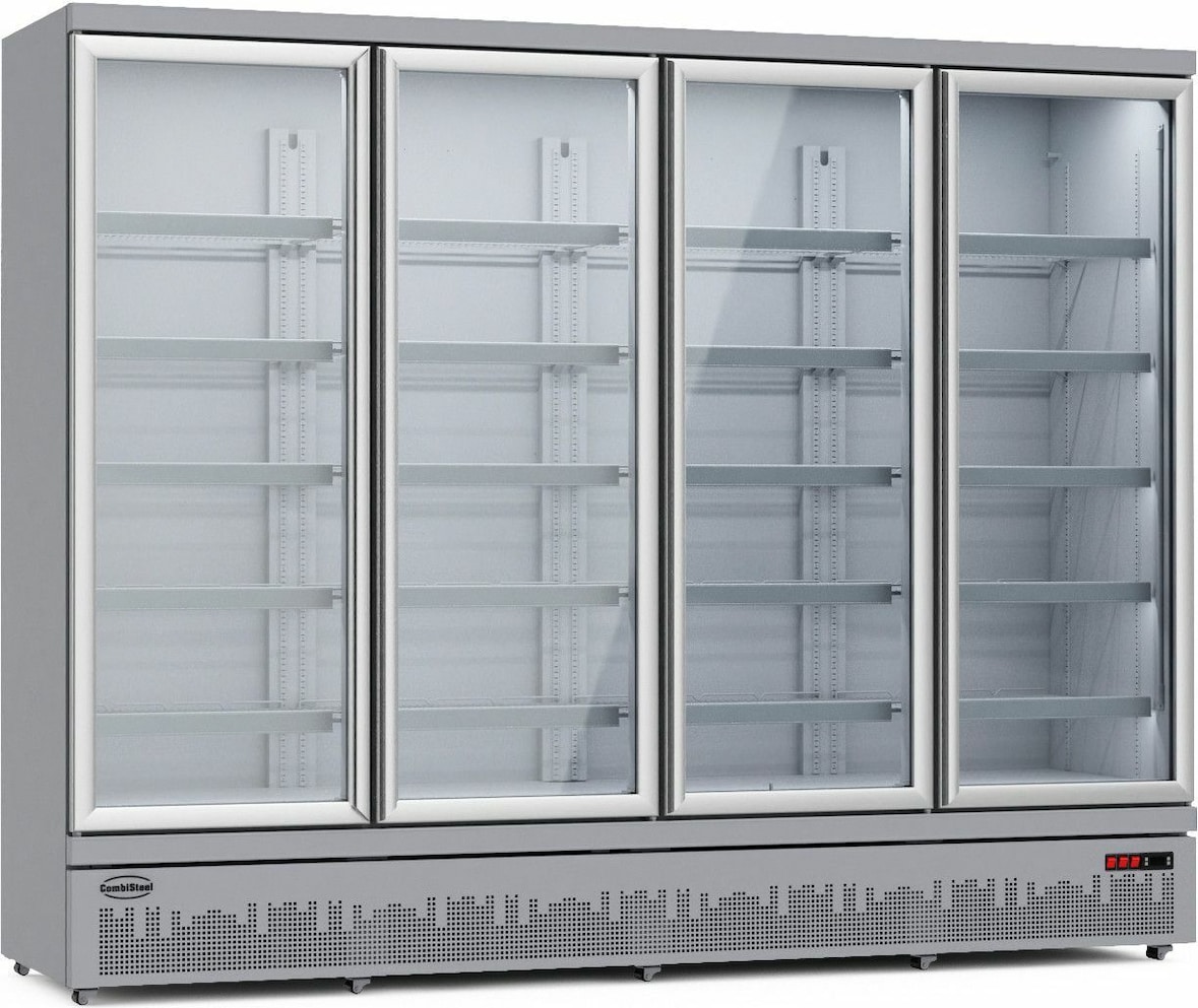 Gastro Flaschenkühlschrank Kühlschrank Gewerbekühlschrank 2025 L 2508x710x1997mm 4 Glastüren