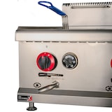 thumbnail of Romux® Friteuse À Gaz Butane Professionnelle 14+14 Litres Double de Table | Friteuse en Acier Inoxydable avec Robinet de Vidange 15000 W