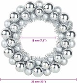 thumbnail of vidaXL Weihnachtsballkränze 2 pcs Silber 33 x 33 x 7 cm Polystyrol