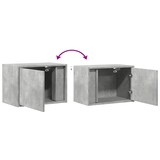 thumbnail of Décoshop26 - Set aus 2 wandmontierten Nachttischen mit LED-Beleuchtung und einem Fach mit Tür aus grauem Holzwerkstoff DEC036157
